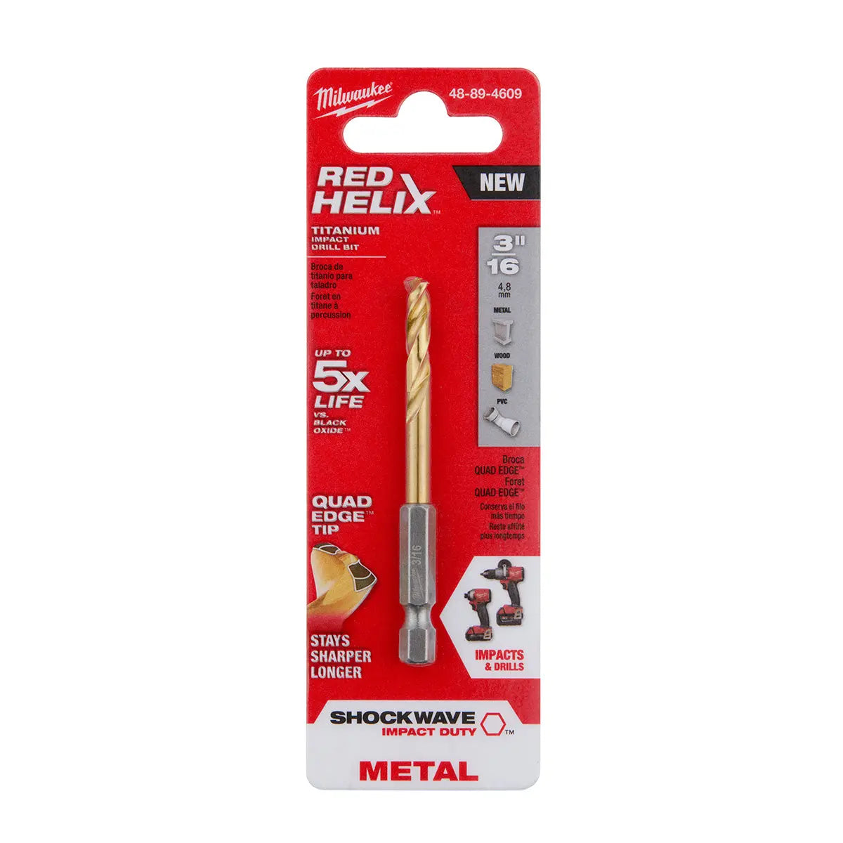 Milwaukee 48-89-4624 - 27/64 in. Titanium SHOCKWAVE™ Drill Bit - Wise ...