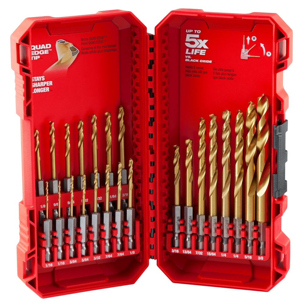 Milwaukee 48-89-4631 - SHOCKWAVE Impact Duty™ RED HELIX™ Titanium Drill Bit Set – 23PC - Wise Line Tools