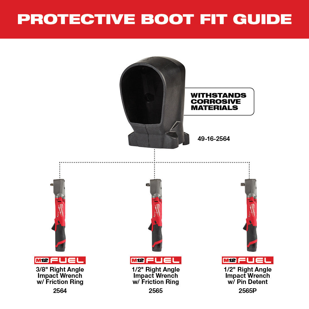 Milwaukee 49-16-2564 - M12 FUEL™ Right Angle Impact Wrench Protective Boot - Wise Line Tools