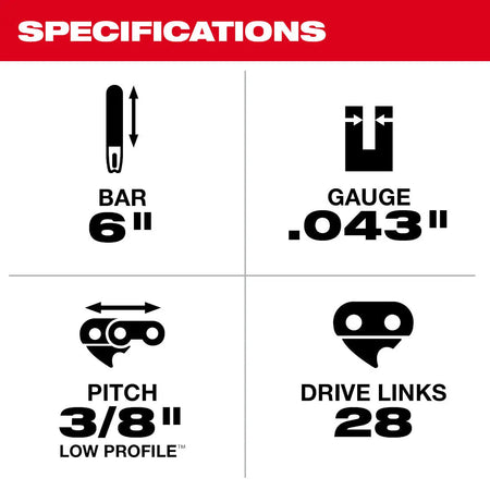 Milwaukee 49-16-2732 - 6 in. Saw Chain - Wise Line Tools
