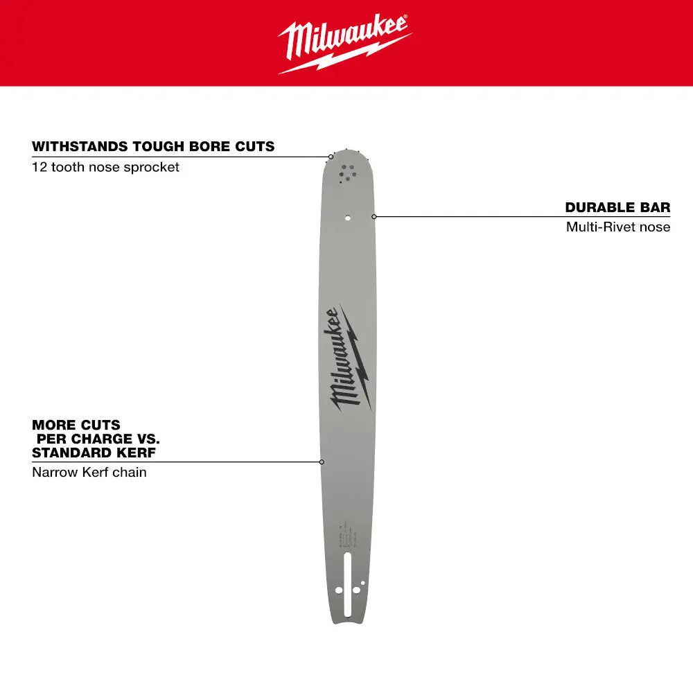 Milwaukee 49-16-2755 - 20" .325" Pitch, .050" Gauge Guide Bar - Wise Line Tools
