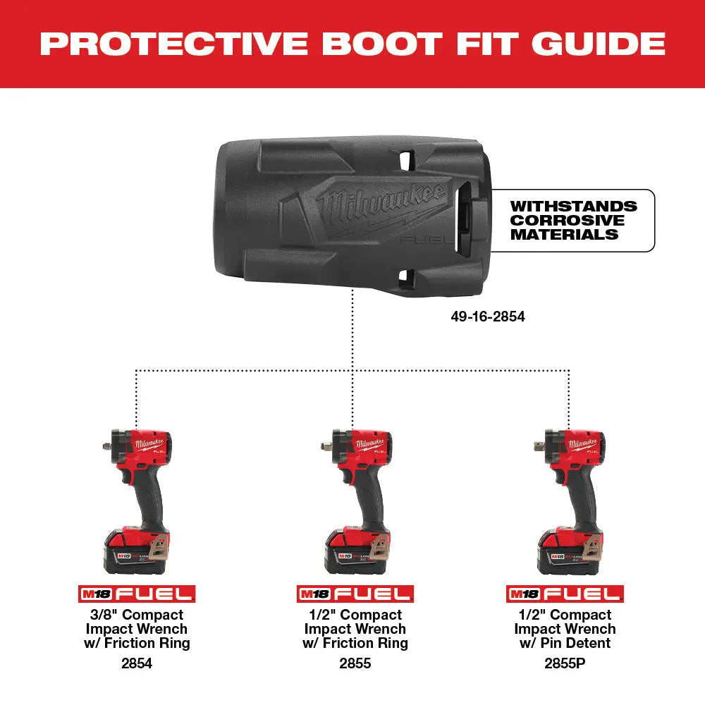 Milwaukee 49-16-2854 - M18 FUEL™ Compact Impact Wrench Protective Boot - Wise Line Tools