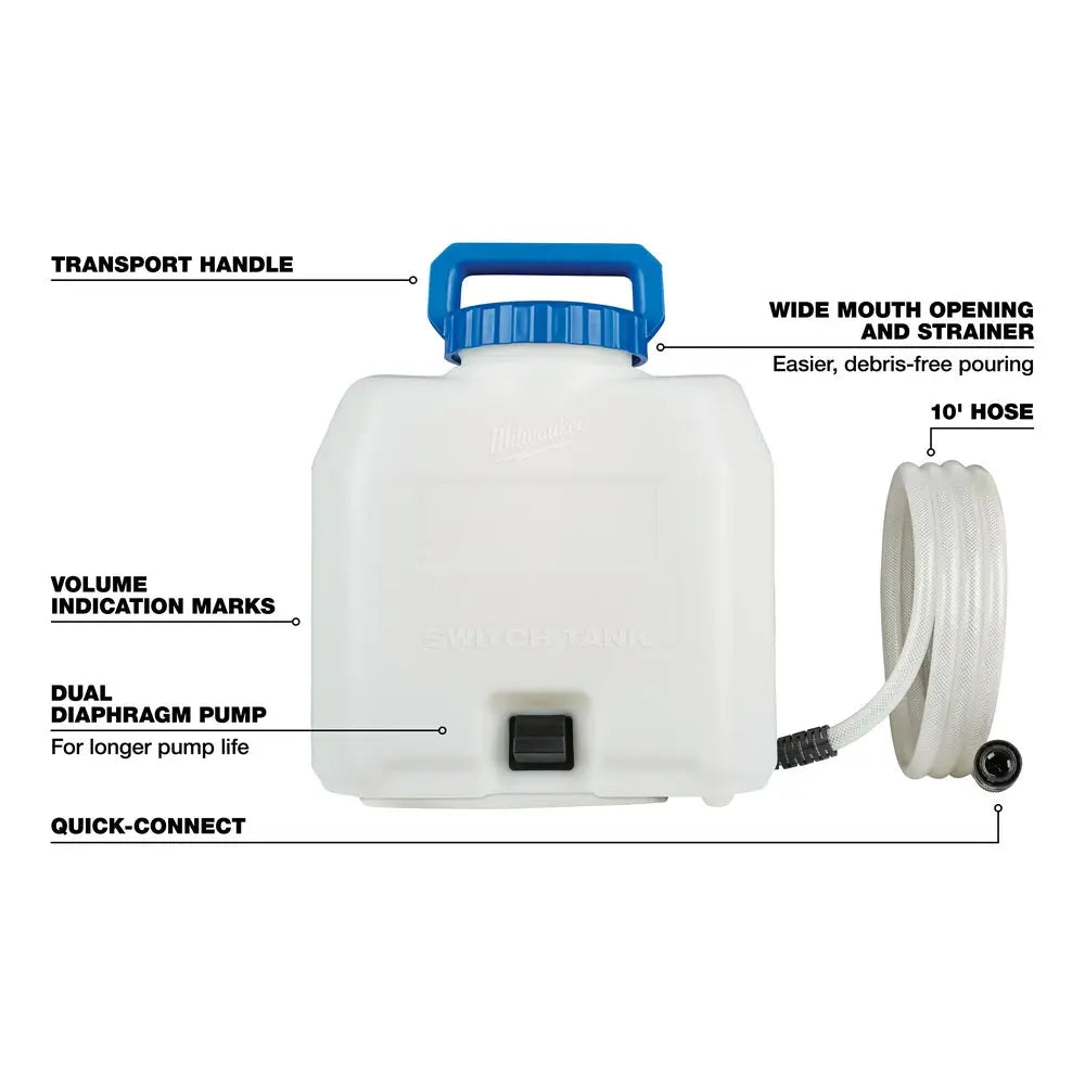 Milwaukee 49-16-28WS - SWITCH TANK™ 4 Gallon Water Supply Tank Assembly - Wise Line Tools