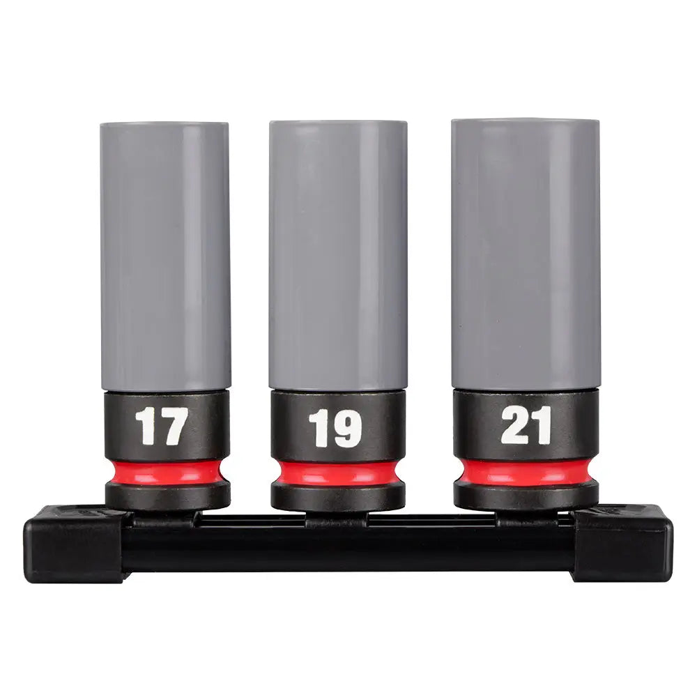 Milwaukee 49-66-7830 - SHOCKWAVE Impact Duty™ 1/2 Drive Metric 3PC Lug Nut Wheel Socket Set - Wise Line Tools