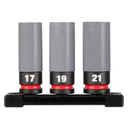 Milwaukee 49-66-7830 - SHOCKWAVE Impact Duty™ 1/2 Drive Metric 3PC Lug Nut Wheel Socket Set - Wise Line Tools