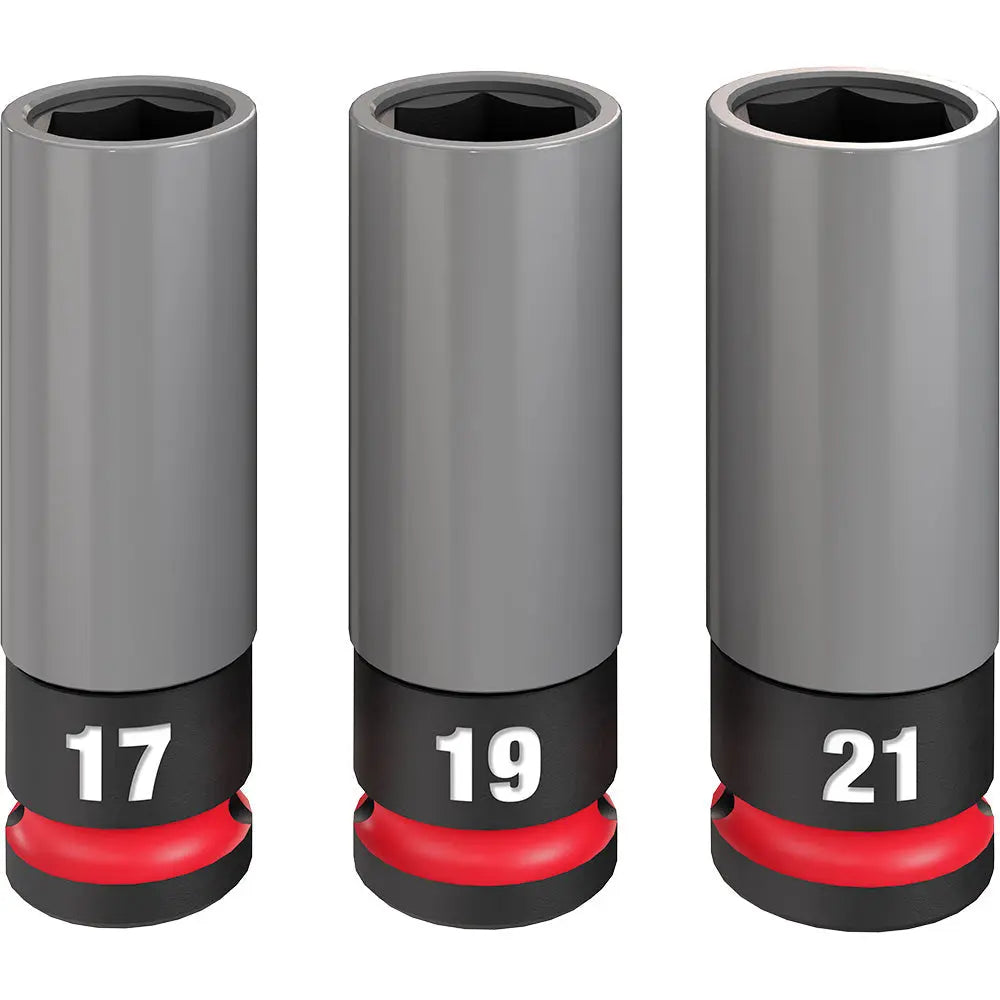 Milwaukee 49-66-7830 - SHOCKWAVE Impact Duty™ 1/2 Drive Metric 3PC Lug Nut Wheel Socket Set - Wise Line Tools