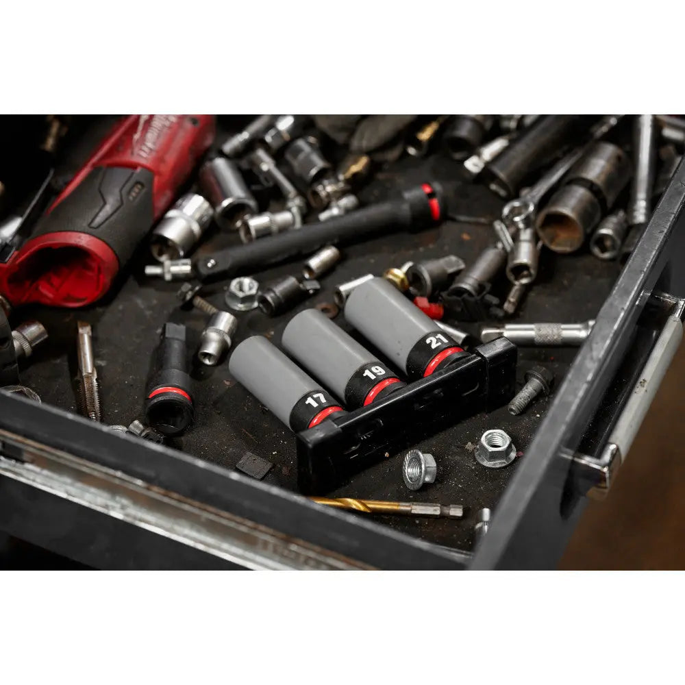 Milwaukee 49-66-7830 - SHOCKWAVE Impact Duty™ 1/2 Drive Metric 3PC Lug Nut Wheel Socket Set - Wise Line Tools