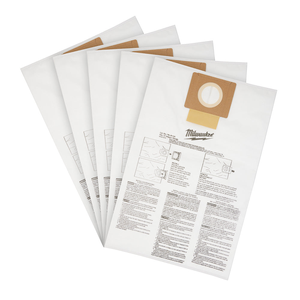 Milwaukee 49-90-1979 - Fleece Dust Bags (5PK) - 6 Gallon - Wise Line Tools