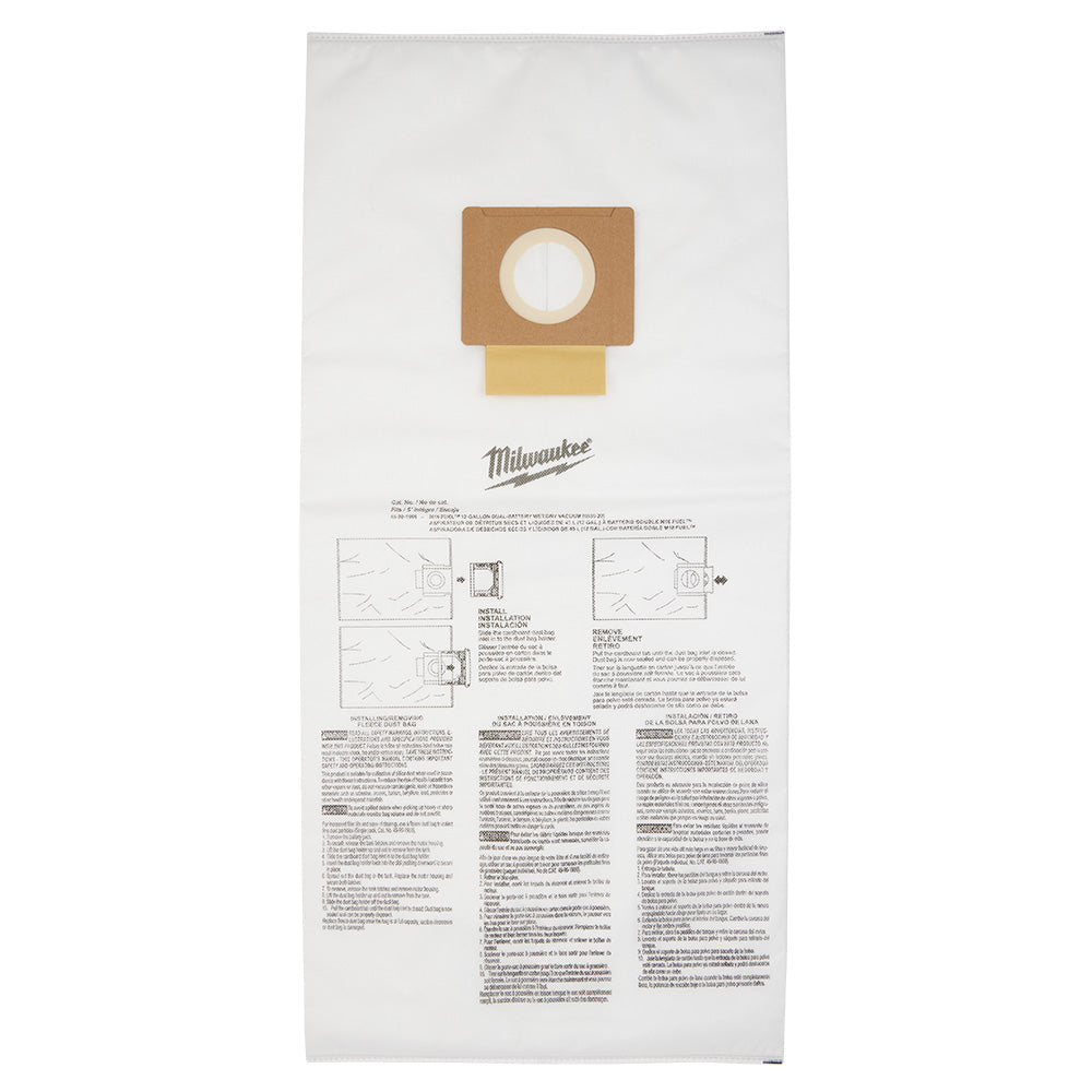 Milwaukee 49-90-1999 - Fleece Dust Bags (5PK) - 12 Gallon - Wise Line Tools