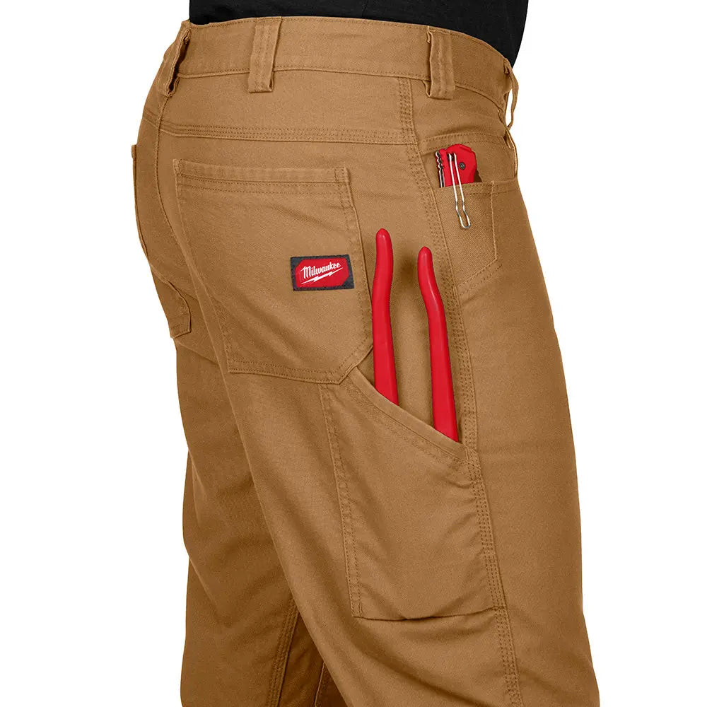 Milwaukee 701K-3632 - Heavy Duty Flex Work Pants - Khaki 3632 - Wise Line Tools