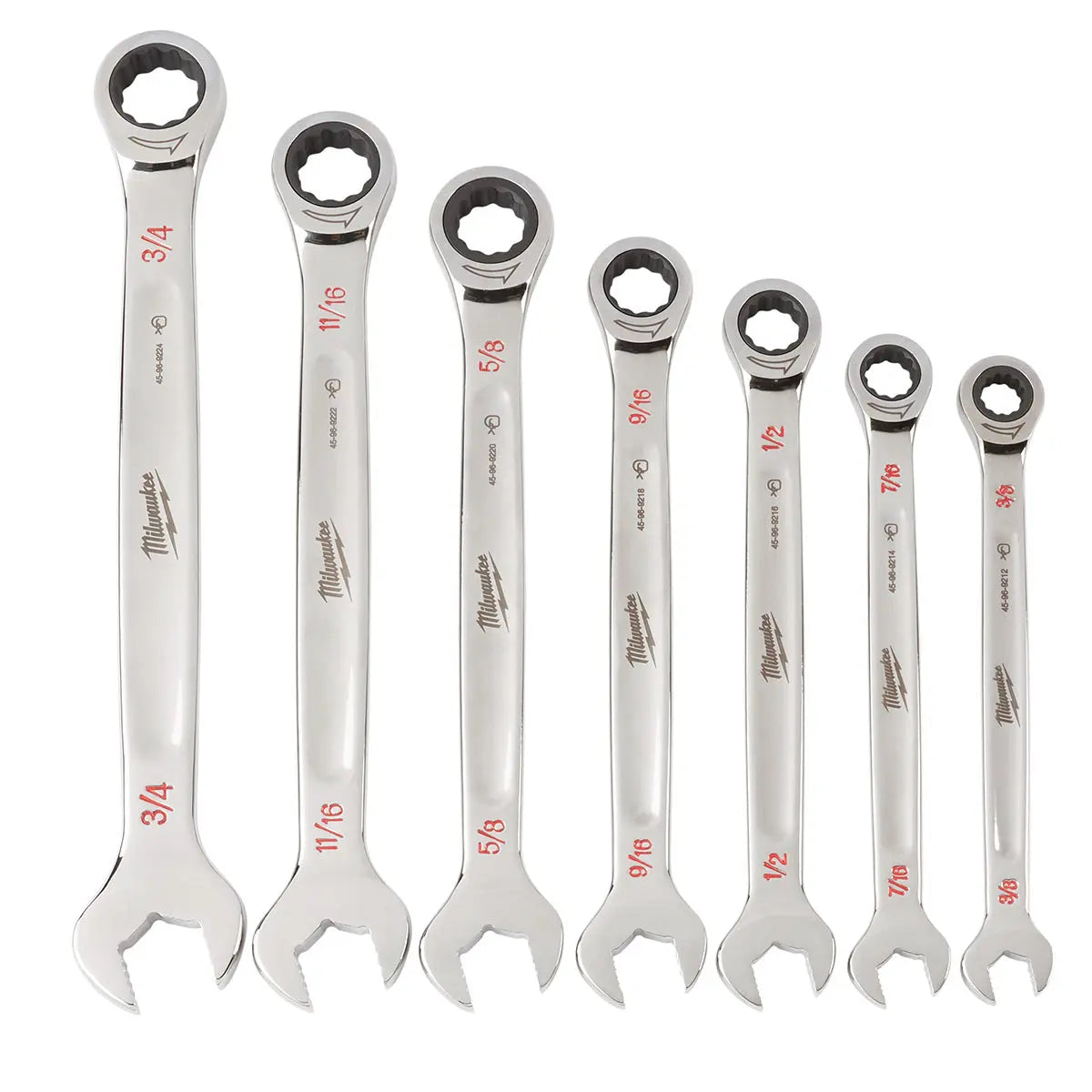 » Milwaukee 7pc SAE Ratcheting Combination Wrench Set - 48-22-9406 (100% off) MILWAUKEE