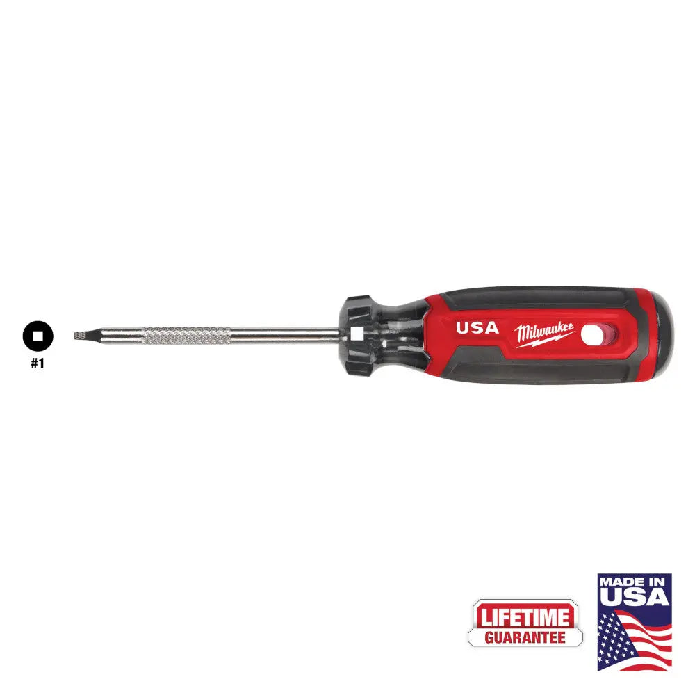 Milwaukee MT217 - #1 Square 3" Cushion Grip Screwdriver (USA) - Wise Line Tools