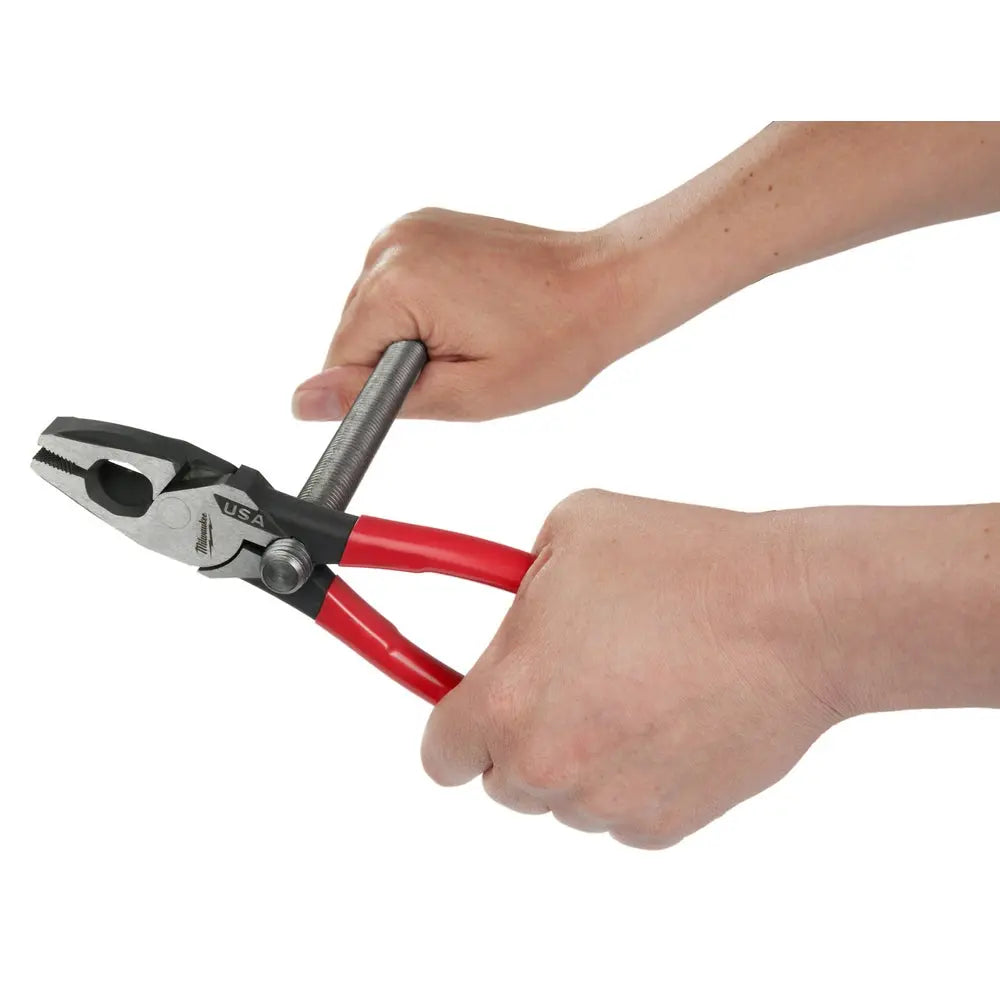 Milwaukee MT500T - 9" Lineman's Dipped Grip Pliers w/ Thread Cleaner (USA) - Wise Line Tools