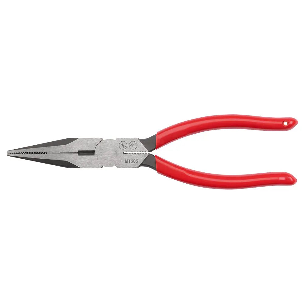 Milwaukee MT505 - 8" Long Nose Dipped Grip Pliers (USA) - Wise Line Tools
