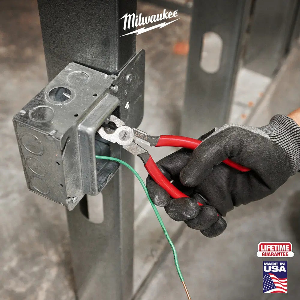 Milwaukee MT505 - 8" Long Nose Dipped Grip Pliers (USA) - Wise Line Tools