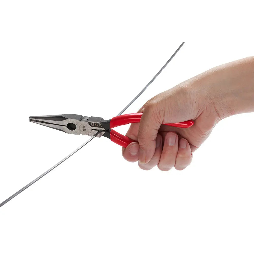 Milwaukee MT505 - 8" Long Nose Dipped Grip Pliers (USA) - Wise Line Tools