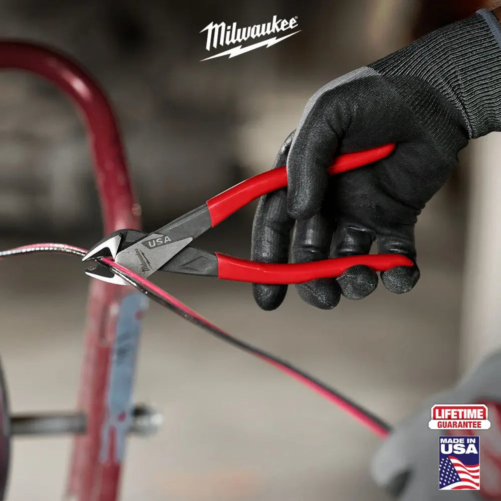 Milwaukee MT508 - 8" Diagonal Dipped Grip Cutting Pliers (USA) - Wise Line Tools