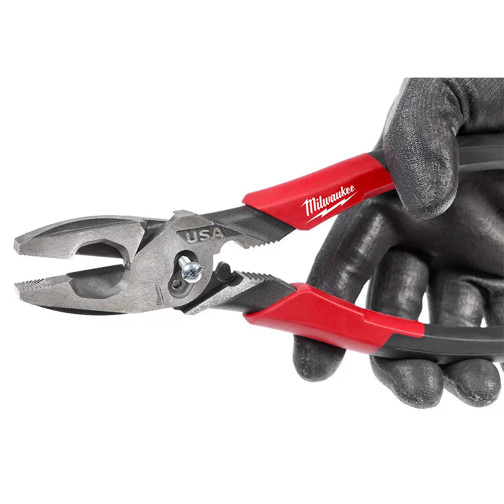 Milwaukee MT550C - 9" Lineman's Comfort Grip Pliers w/ Crimper and Bolt Cutter (USA) - Wise Line Tools