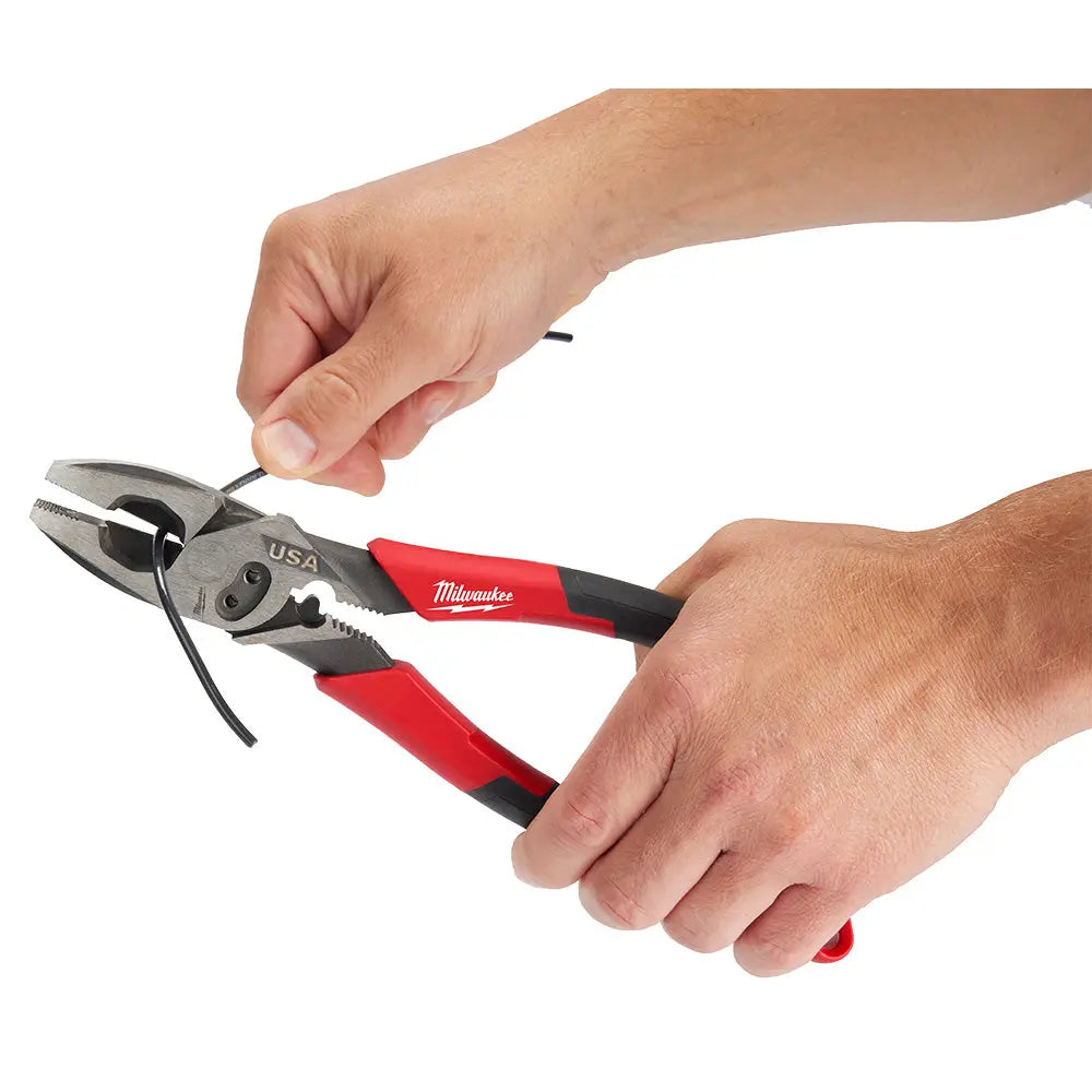 Milwaukee MT550C - 9" Lineman's Comfort Grip Pliers w/ Crimper and Bolt Cutter (USA) - Wise Line Tools