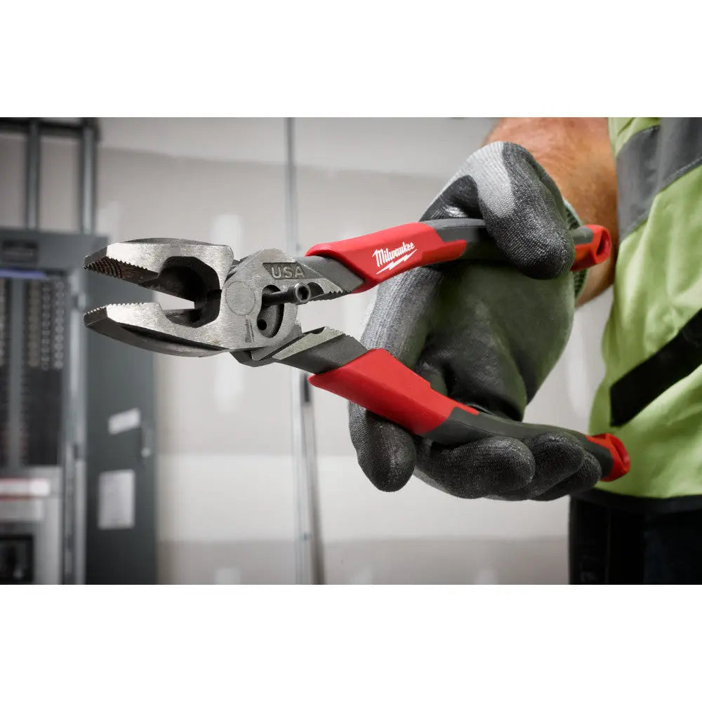 Milwaukee MT550C - 9" Lineman's Comfort Grip Pliers w/ Crimper and Bolt Cutter (USA) - Wise Line Tools