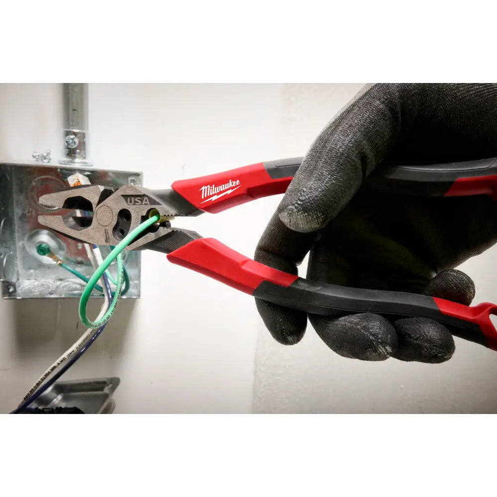Milwaukee MT550C - 9" Lineman's Comfort Grip Pliers w/ Crimper and Bolt Cutter (USA) - Wise Line Tools