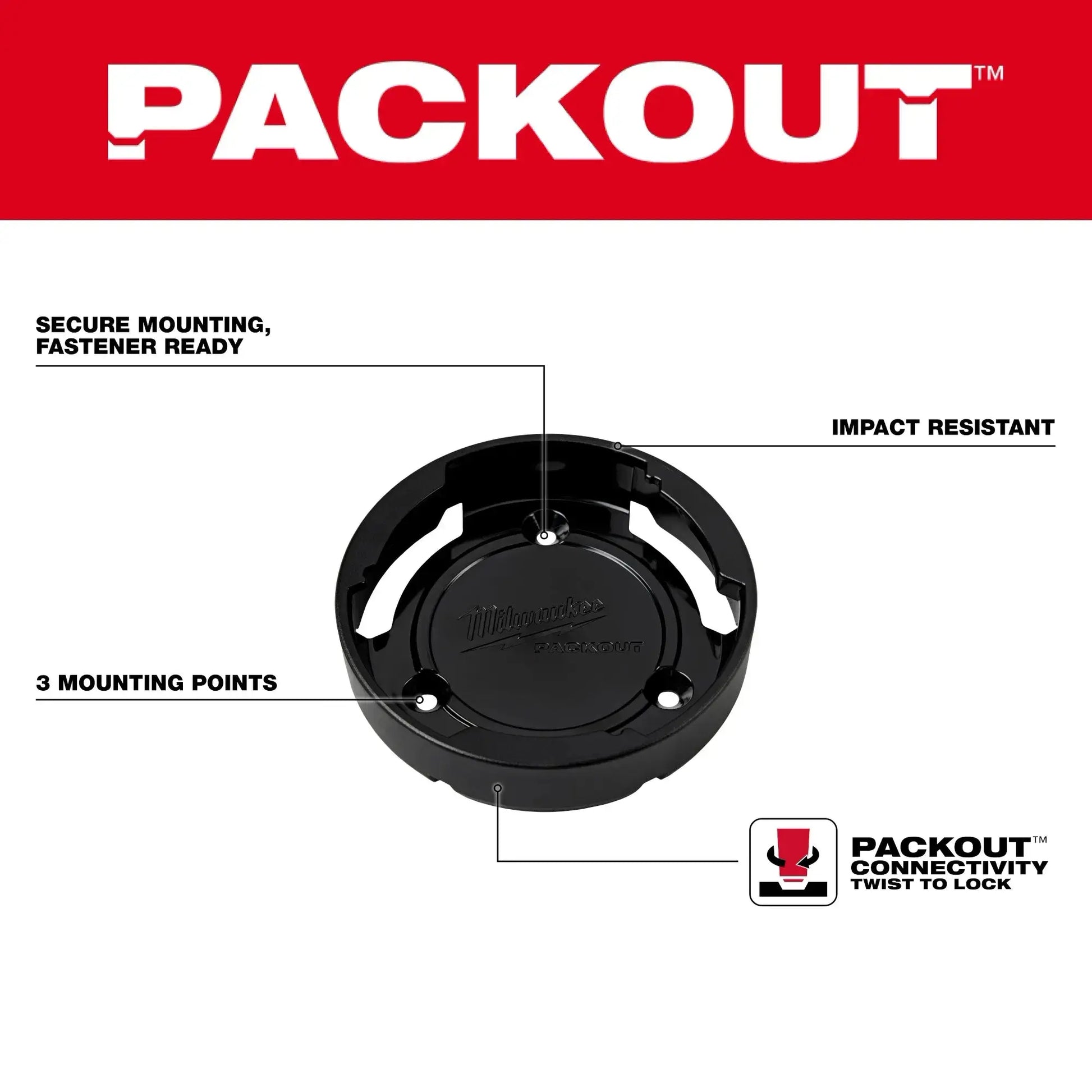 Milwaukee PACKOUT™ Twist to Lock Mount - Wise Line Tools