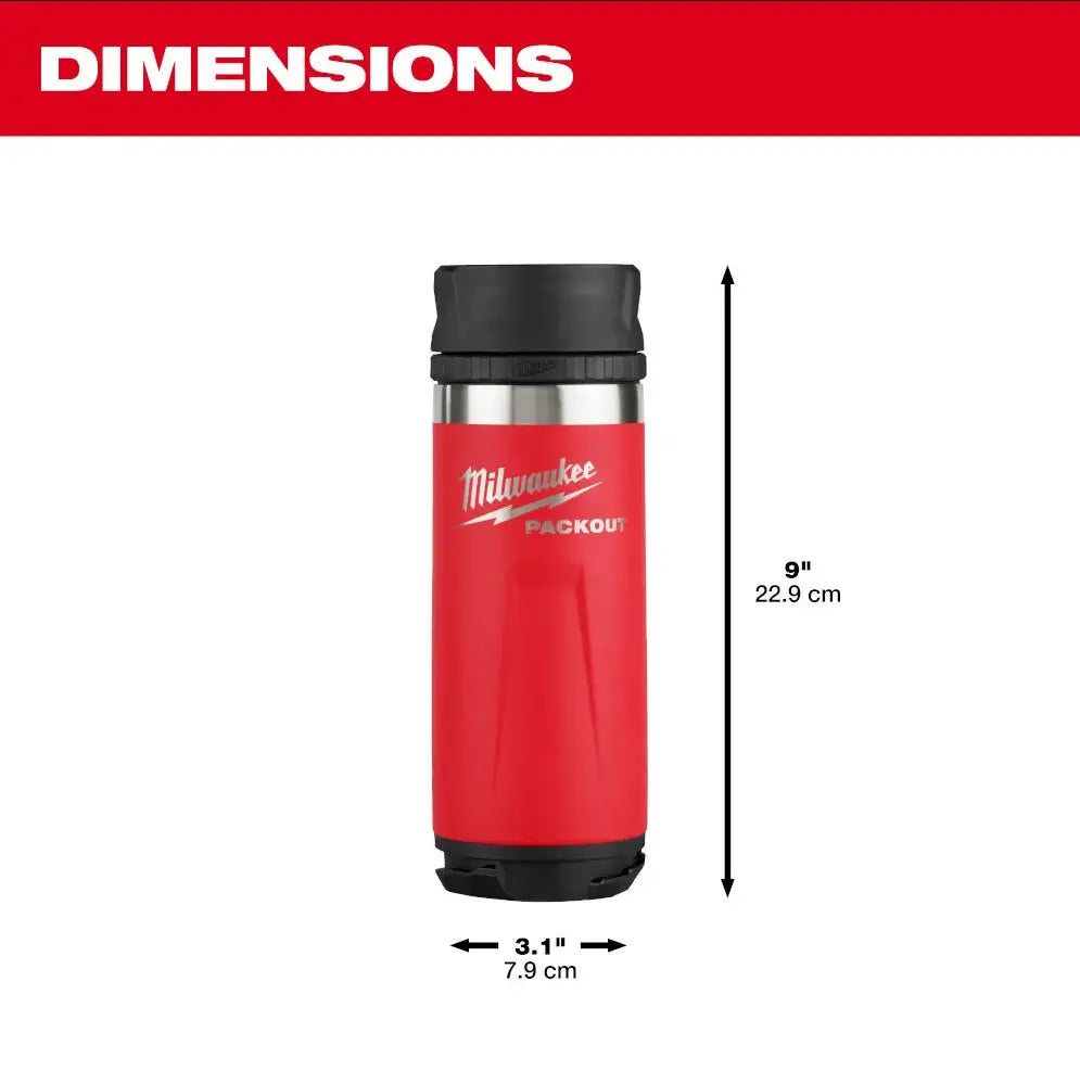 Milwaukee Tools PACKOUT 18oz Insulated Bottle with Sip Lid 48-22-8395R - Wise Line Tools