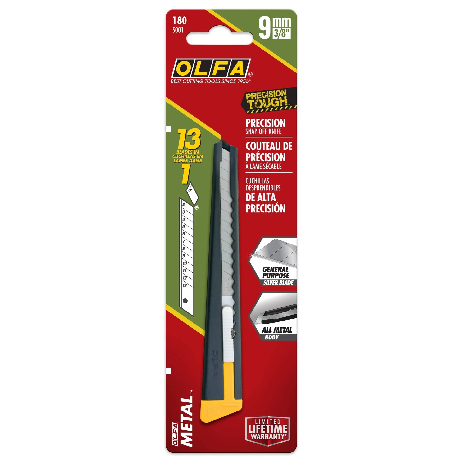 OLFA 180 - 9mm Metal Handle Utility Knife OLFA