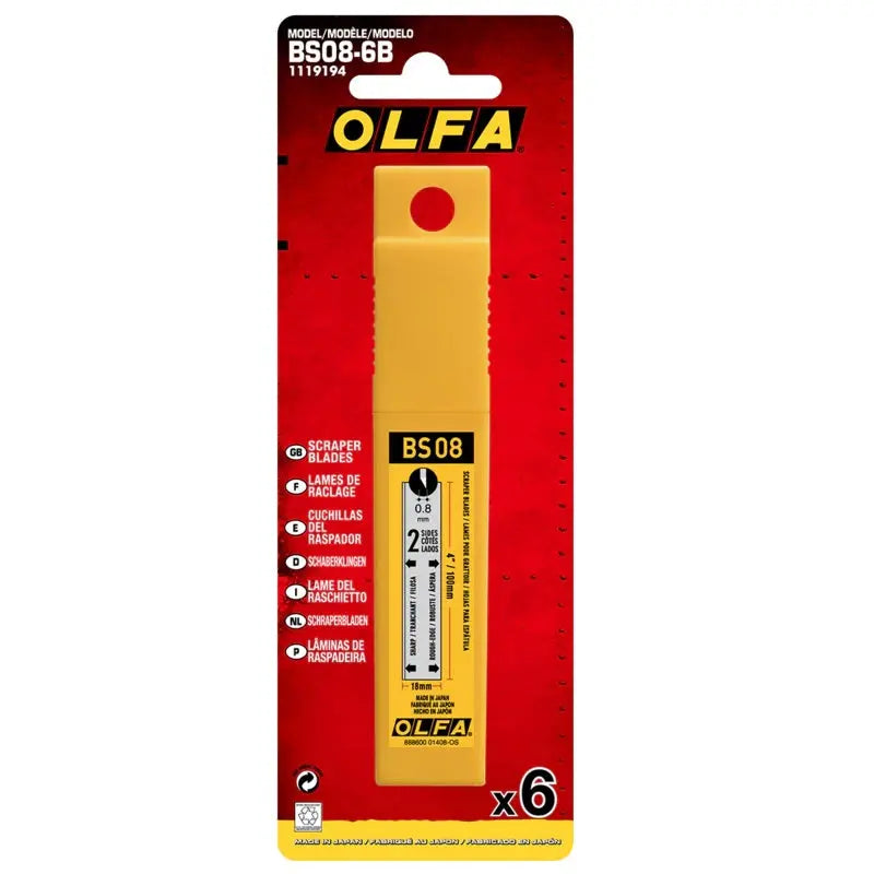 OLFA BS08-6B - 6pk Scraper Blades for XSR Scraper OLFA