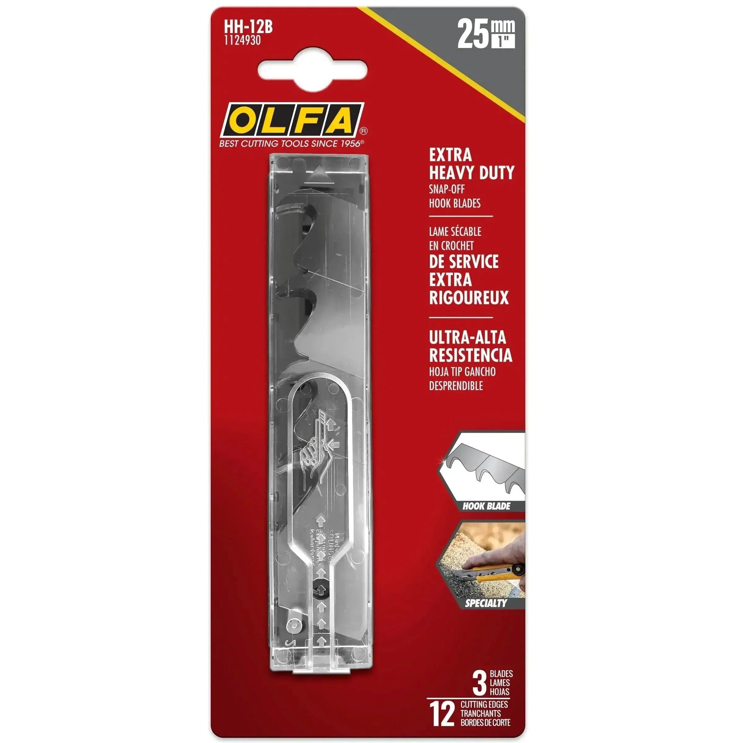 OLFA HH-12B - 25mm HH-12B Hook Snap Blades, 3pk OLFA