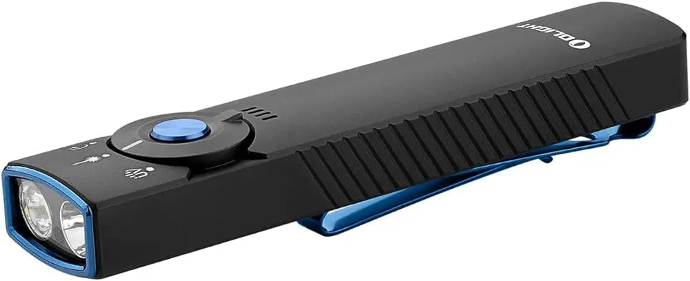 OLIGHT ARKFELDPRO - Olight Arkfeld Pro Flat EDC Flashlight with UV Light & Green Laser - Black - Wise Line Tools