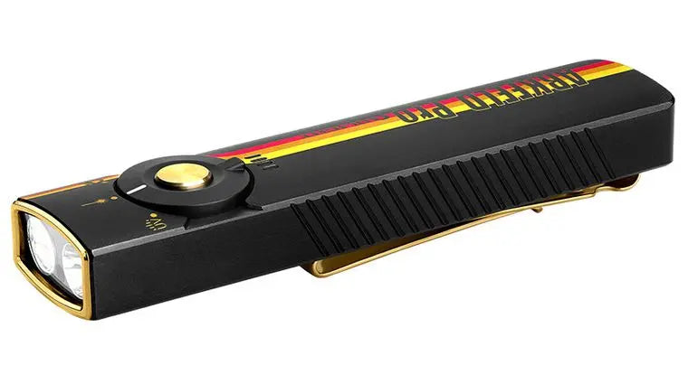 OLIGHT ARKFELDPRO - Olight Arkfeld Pro Flat EDC Flashlight with UV Light & Green Laser - Black - Wise Line Tools