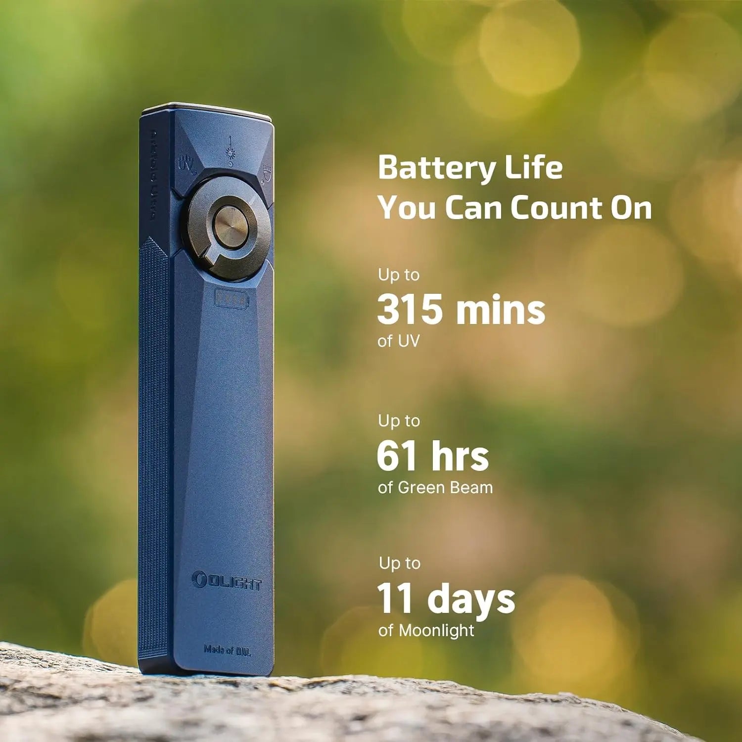 OLIGHT ARKFELDULTRA-BL - Arkfeld Ultra Flat EDC Flashlight, UV Light & Green Laser - Navy Blue OLIGHT