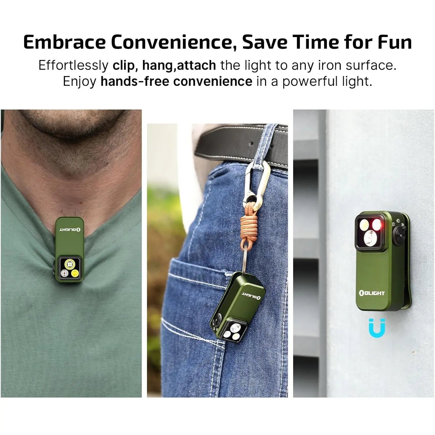 OLIGHT OCLIPPRO-ODG - Oclip Pro Clip on Flashlight w Floodlight, Spotlight & Red Light - OD Grn OLIGHT