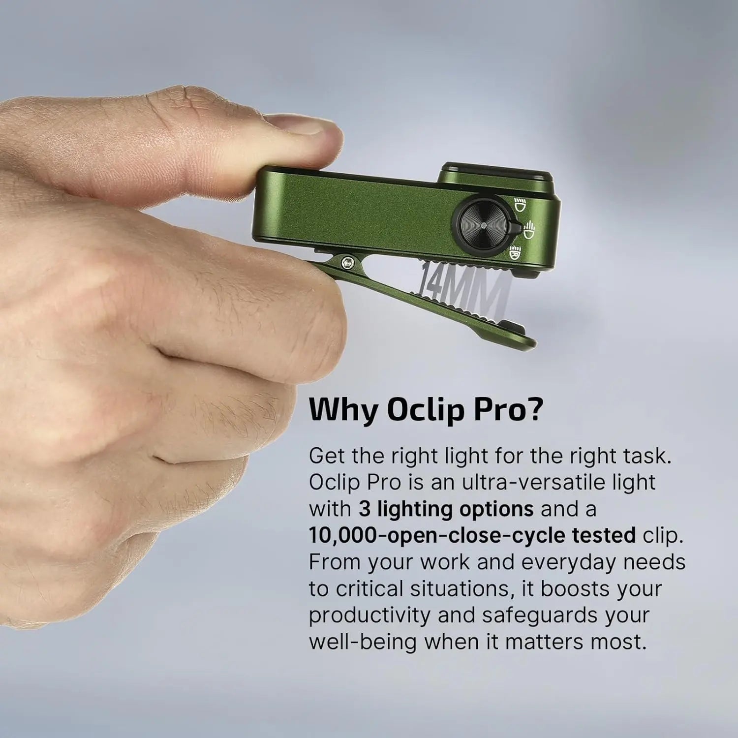 OLIGHT OCLIPPRO-ODG - Oclip Pro Clip on Flashlight w Floodlight, Spotlight & Red Light - OD Grn OLIGHT