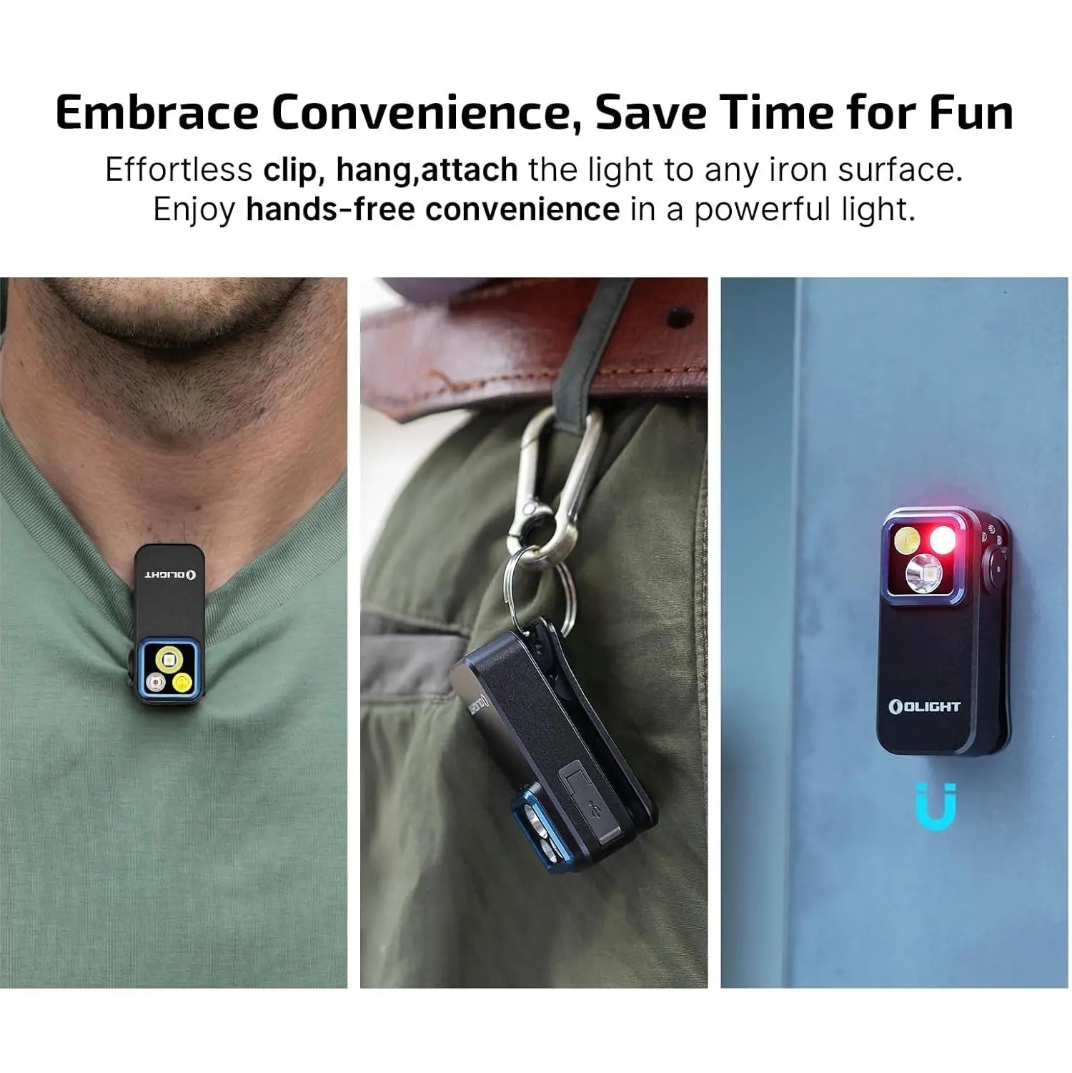 OLIGHT OCLIPPRO - Oclip Pro Clip on Flashlight w Floodlight, Spotlight & Red Light - Black OLIGHT