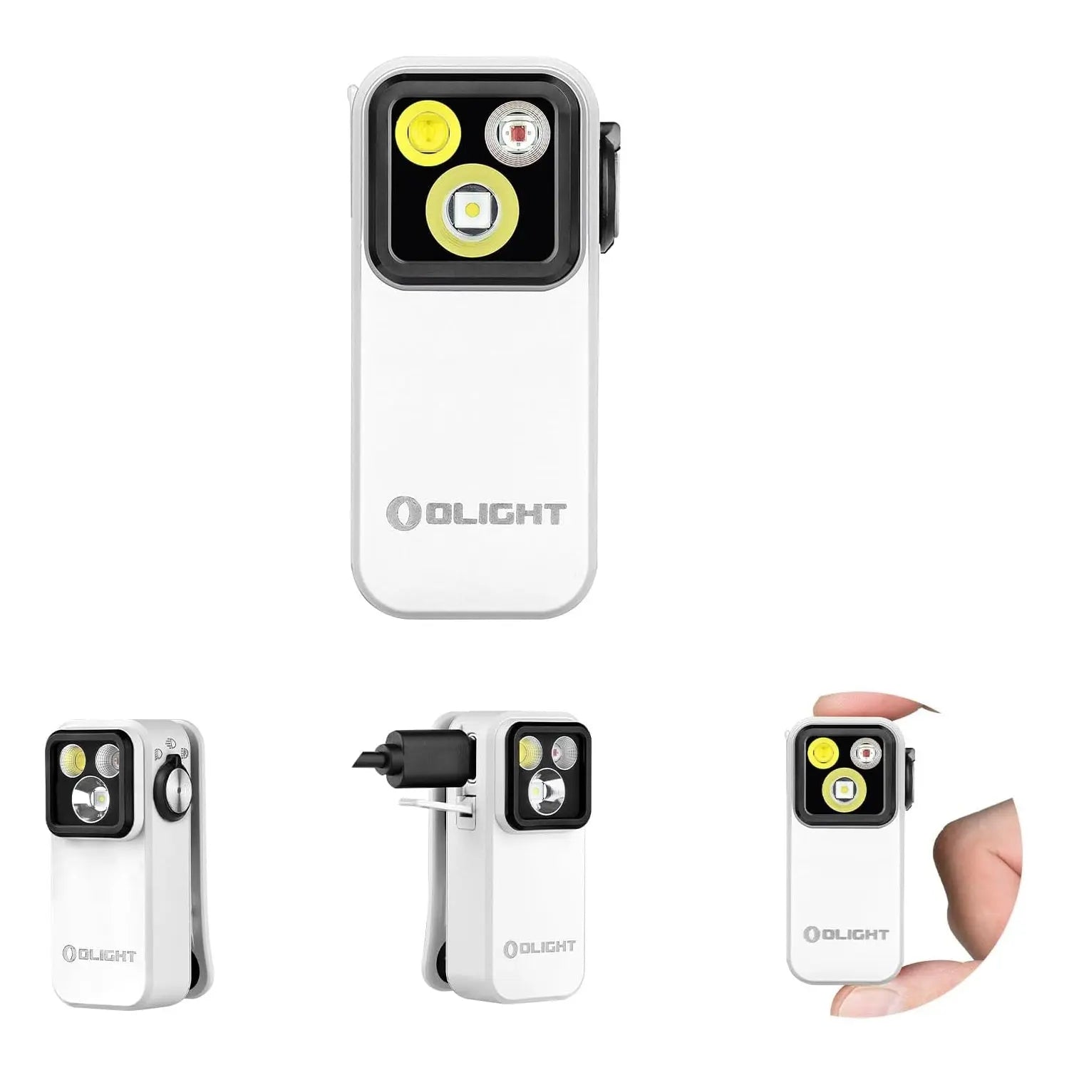 OLIGHT OCLIPPRO-WH - Oclip Pro Clip on Flashlight w Floodlight, Spotlight & Red Light - White OLIGHT
