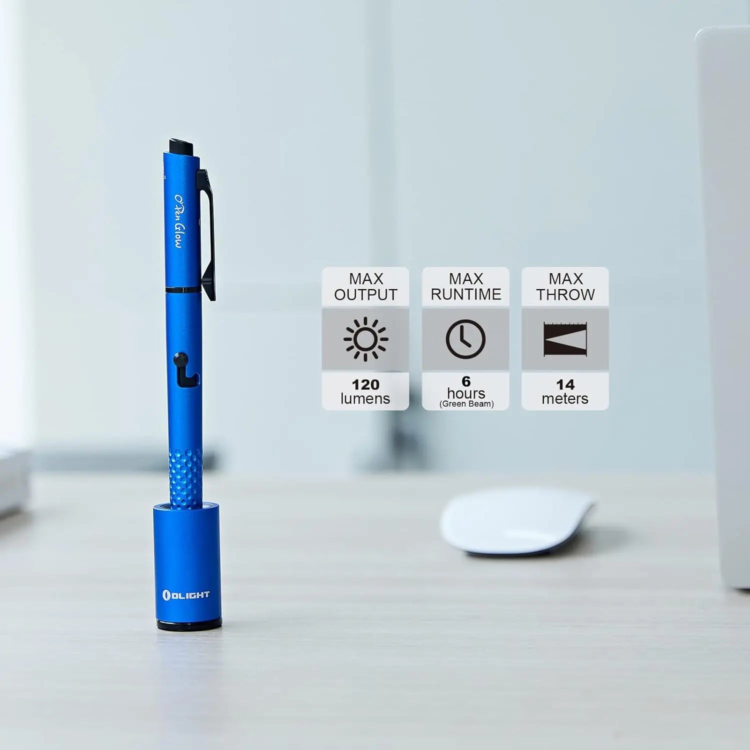 OLIGHT OPENGLOW-BL - O'Pen Glow Rechargeable EDC Pen - Blue OLIGHT