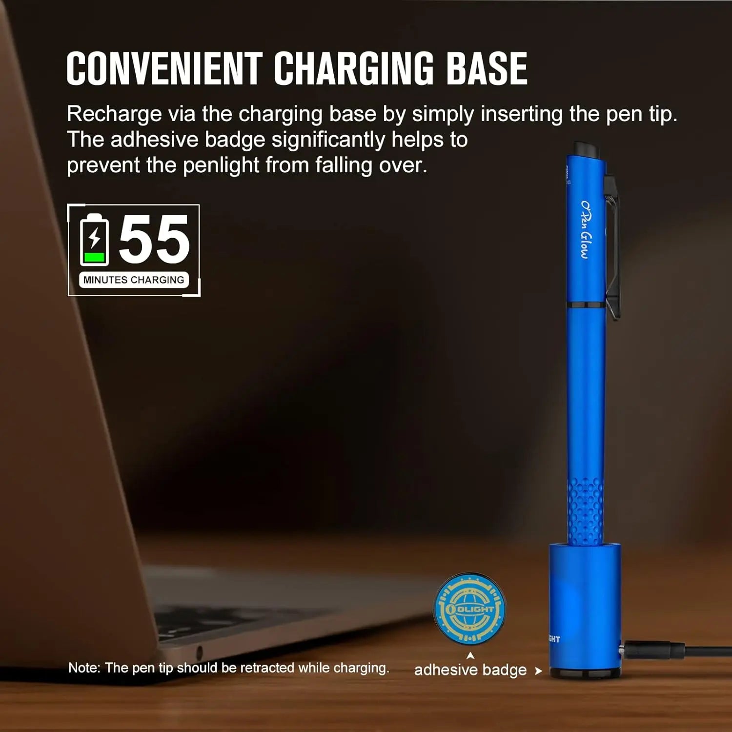 OLIGHT OPENGLOW-BL - O'Pen Glow Rechargeable EDC Pen - Blue OLIGHT