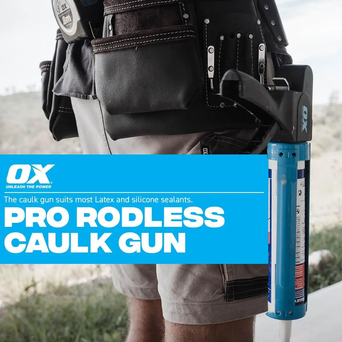 OX TOOLS OX-P044910 - PRO RODLESS CAULK GUN 10 OZ 7:1 THRUST RATIO OX