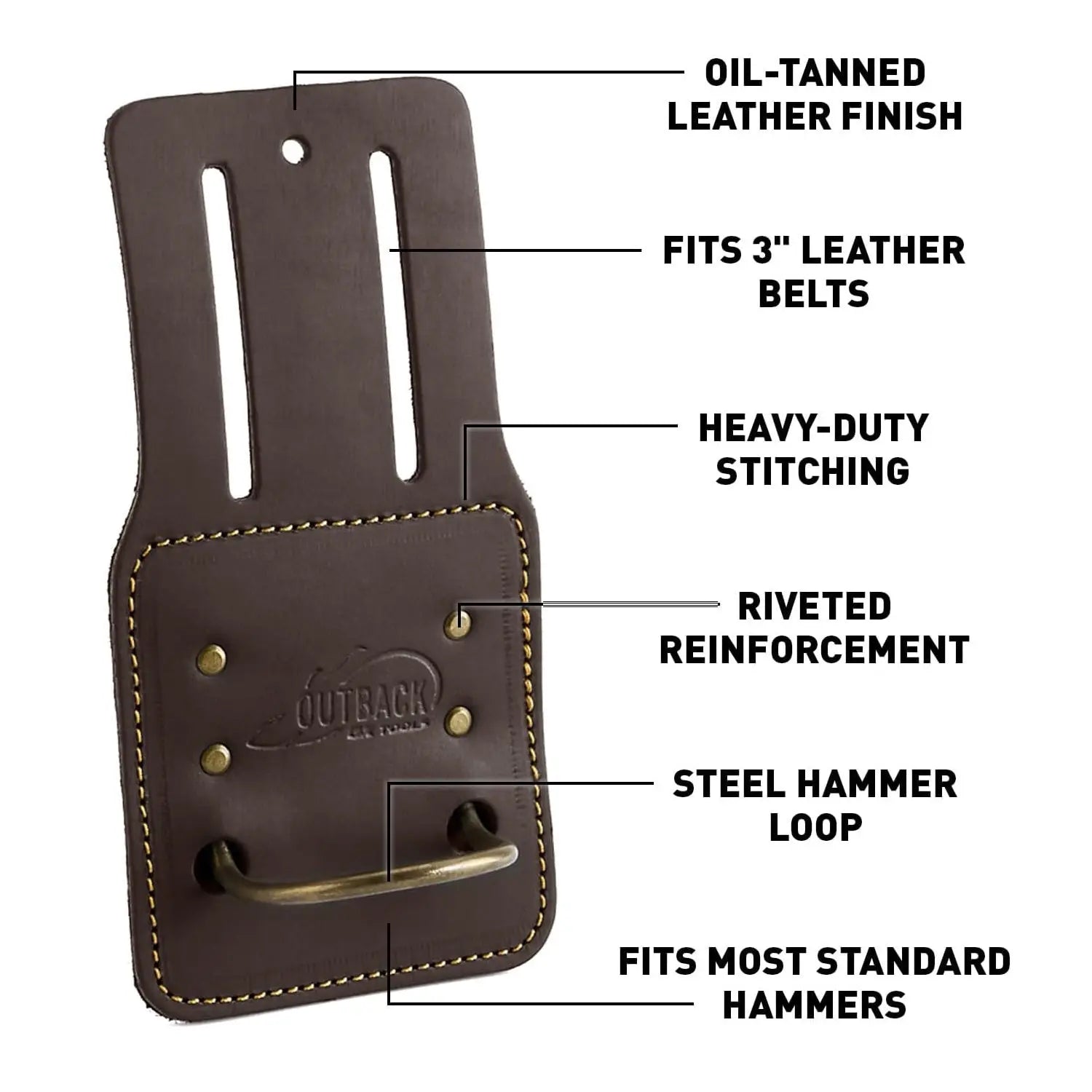 OX TOOLS OX-P263401 - OX PRO HAMMER HOLDER, OIL-TANNED LEATHER OX