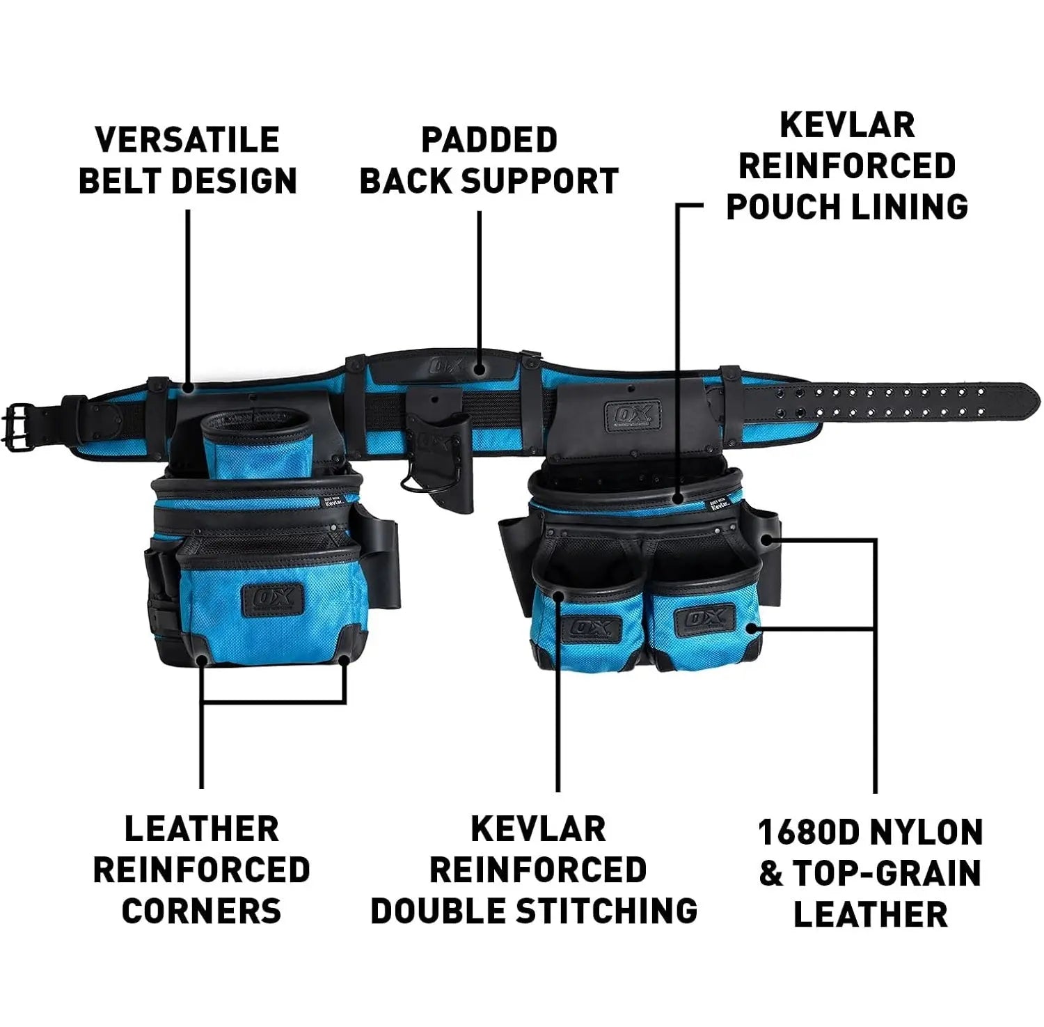 OX TOOLS OX-U268601 - Ultimate Kevlar Reinforced 4pc Construction Rig OX