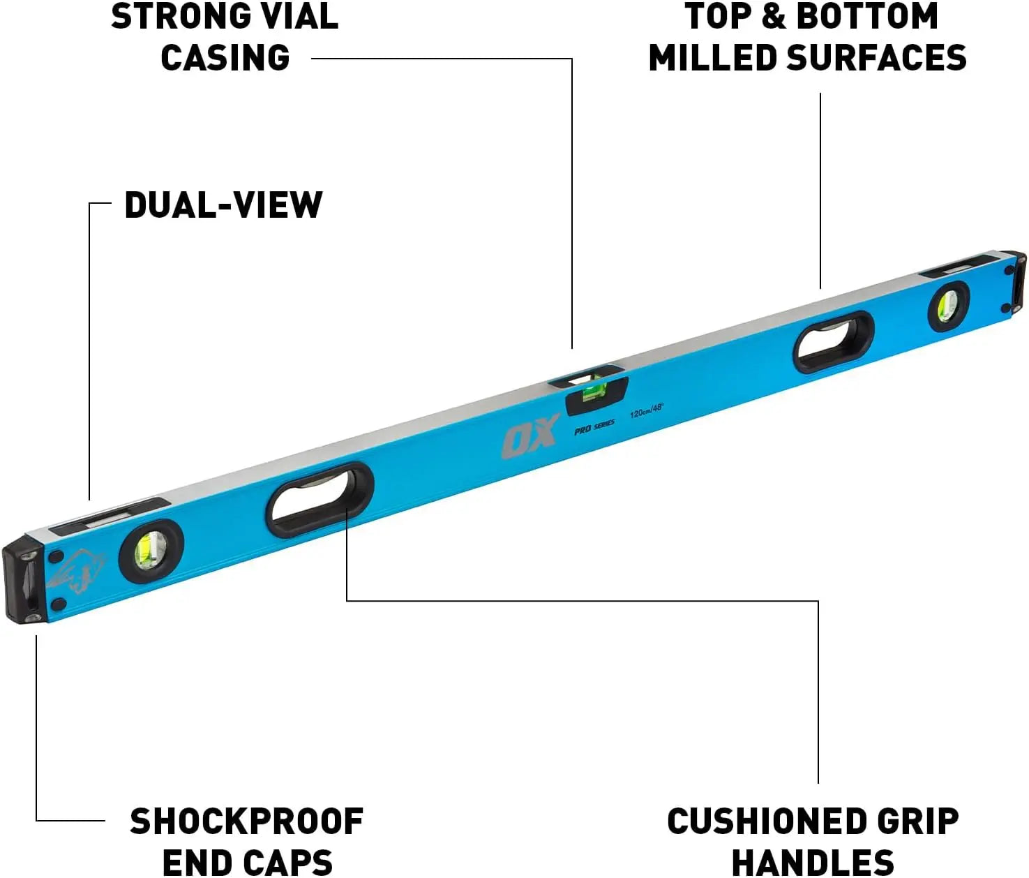 OX Tools OX-P024412 4ft Spirit Level Professional Box Beam Level OX