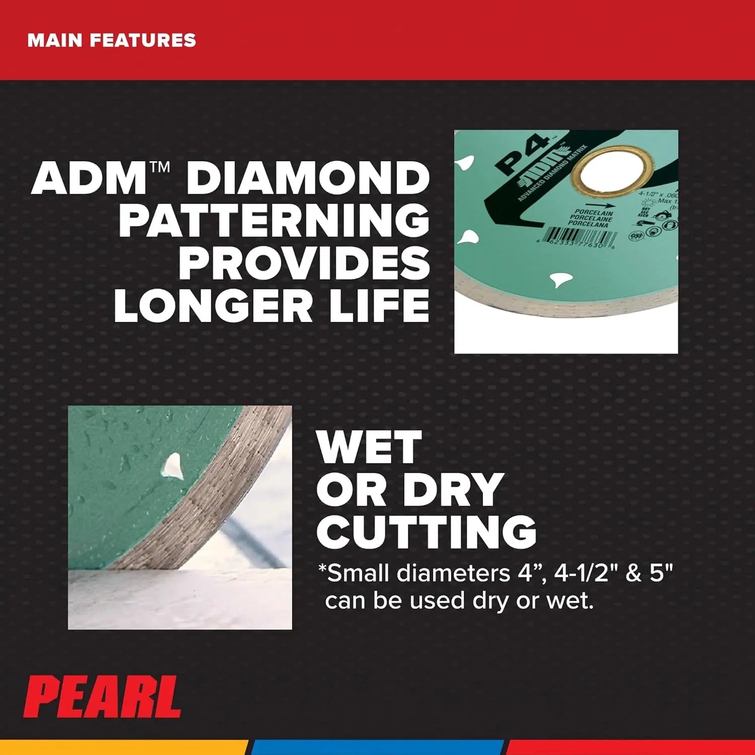 PEARL ADM45PT - 4-1/2" P4 Porcelain Reactor Blade w/ADM PEARL