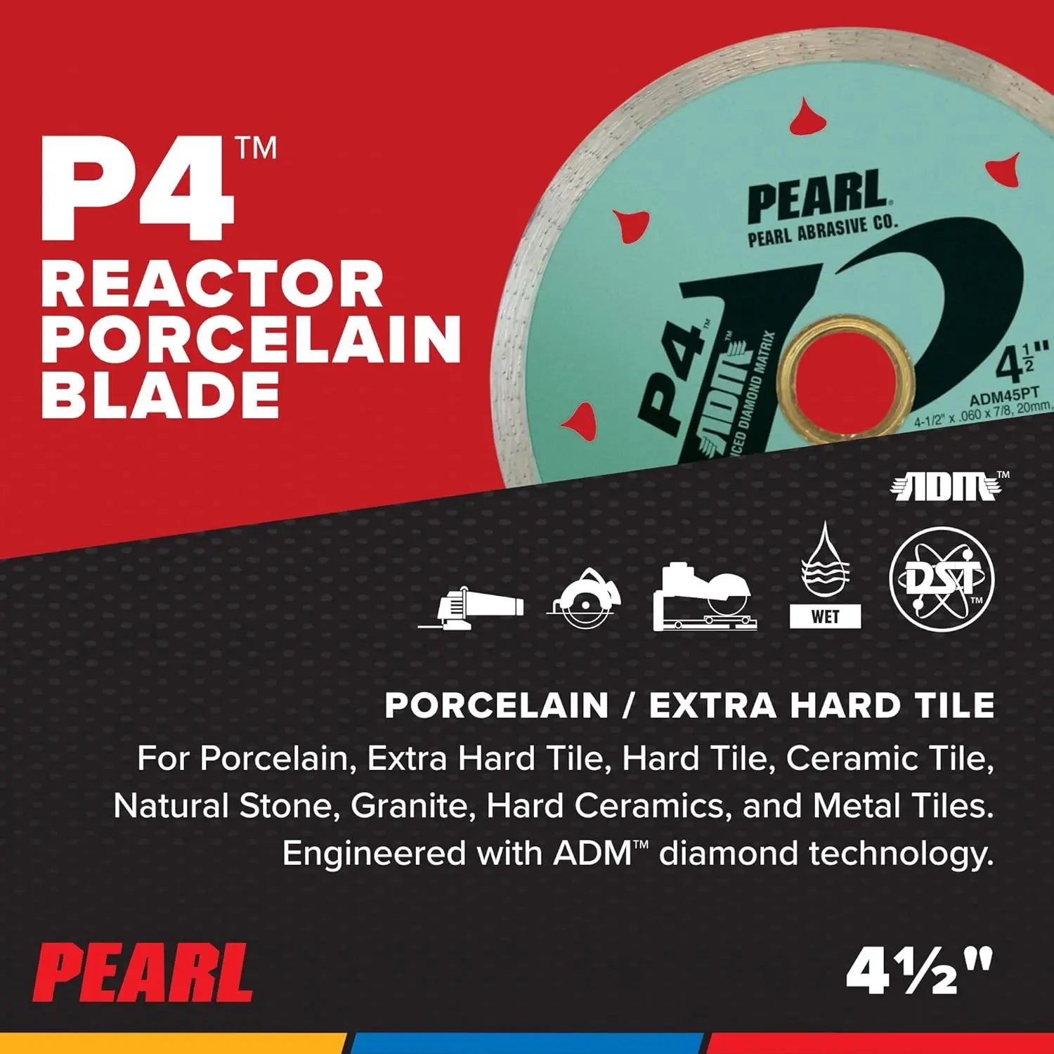 PEARL ADM45PT - 4-1/2" P4 Porcelain Reactor Blade w/ADM PEARL