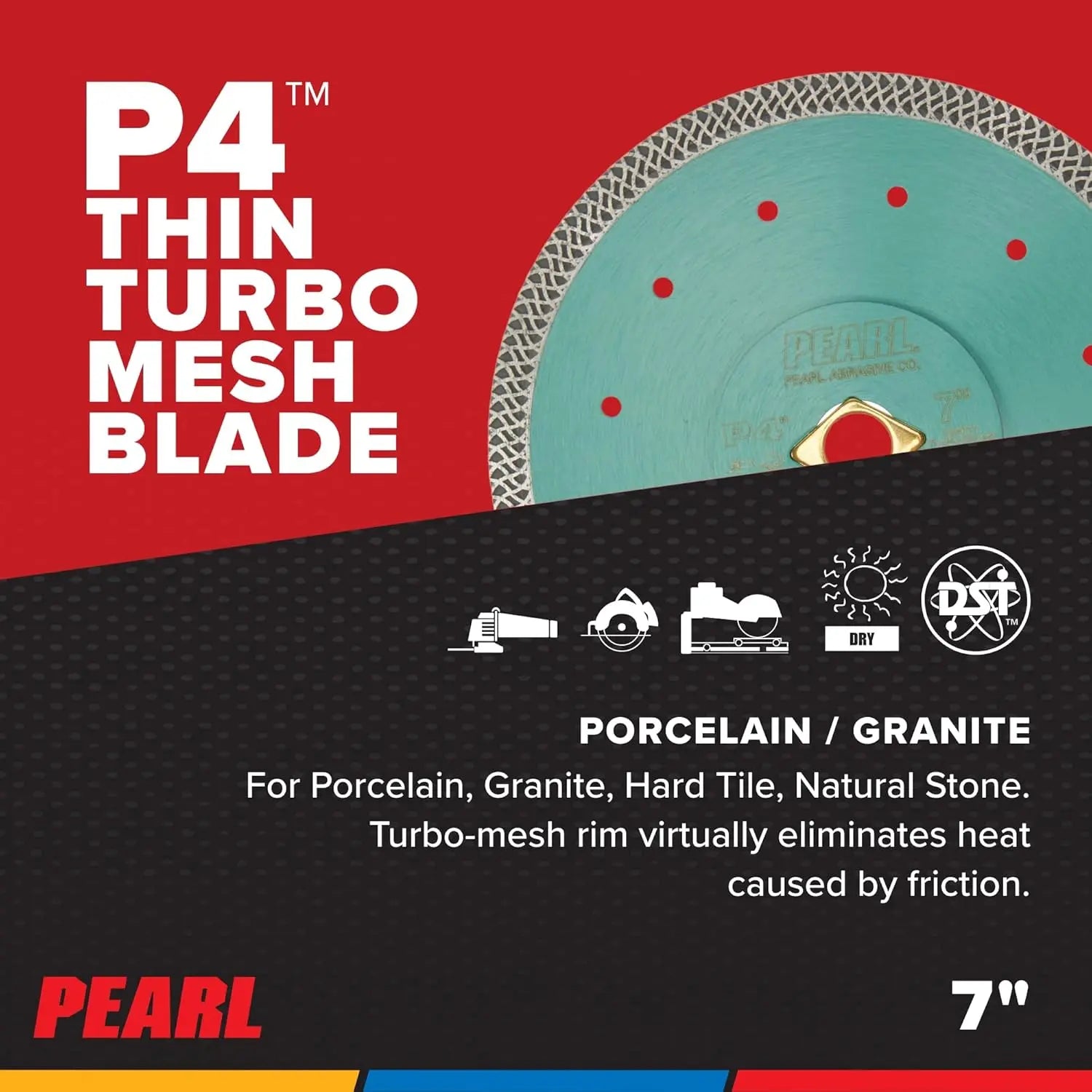PEARL DIA07TTS - 7" P5 Thin Turbo Mesh Wet/Dry Blade PEARL