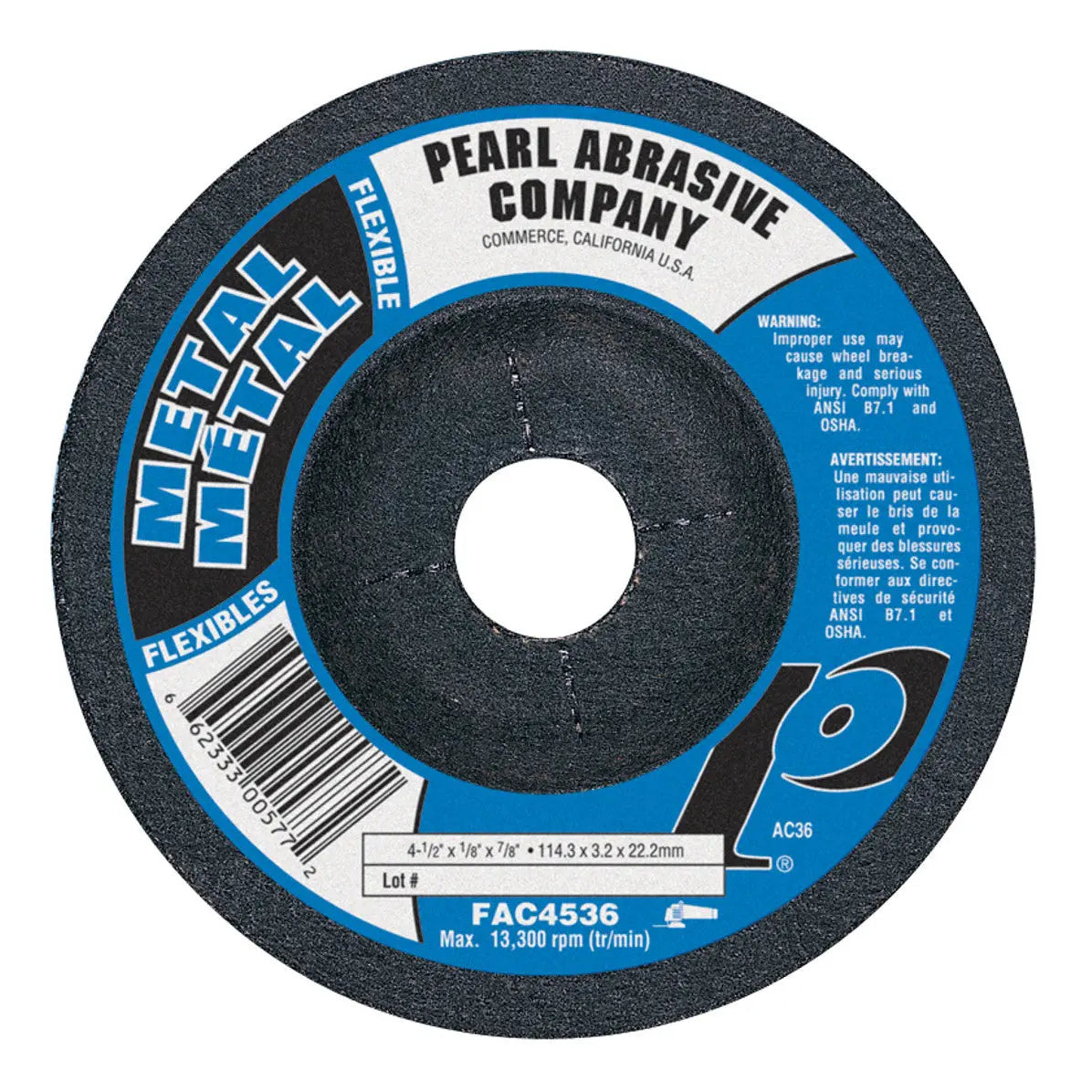 PEARL FAC5036 - 5 x 1/8 x 7/8 Flexible Grinding Wheel PEARL