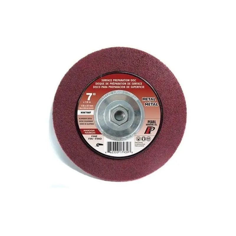 PEARL NW7MF - 7 x 7/8 surface preparation wheel Maroon; Aluminum Oxide, Metal, Stainless Steel, PEARL