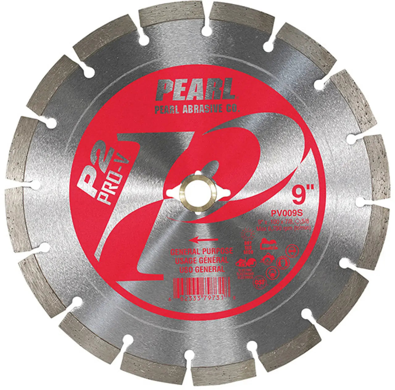 PEARL PV009S - 9" P2 Pro-V Segmented Wet/Dry Blade PEARL