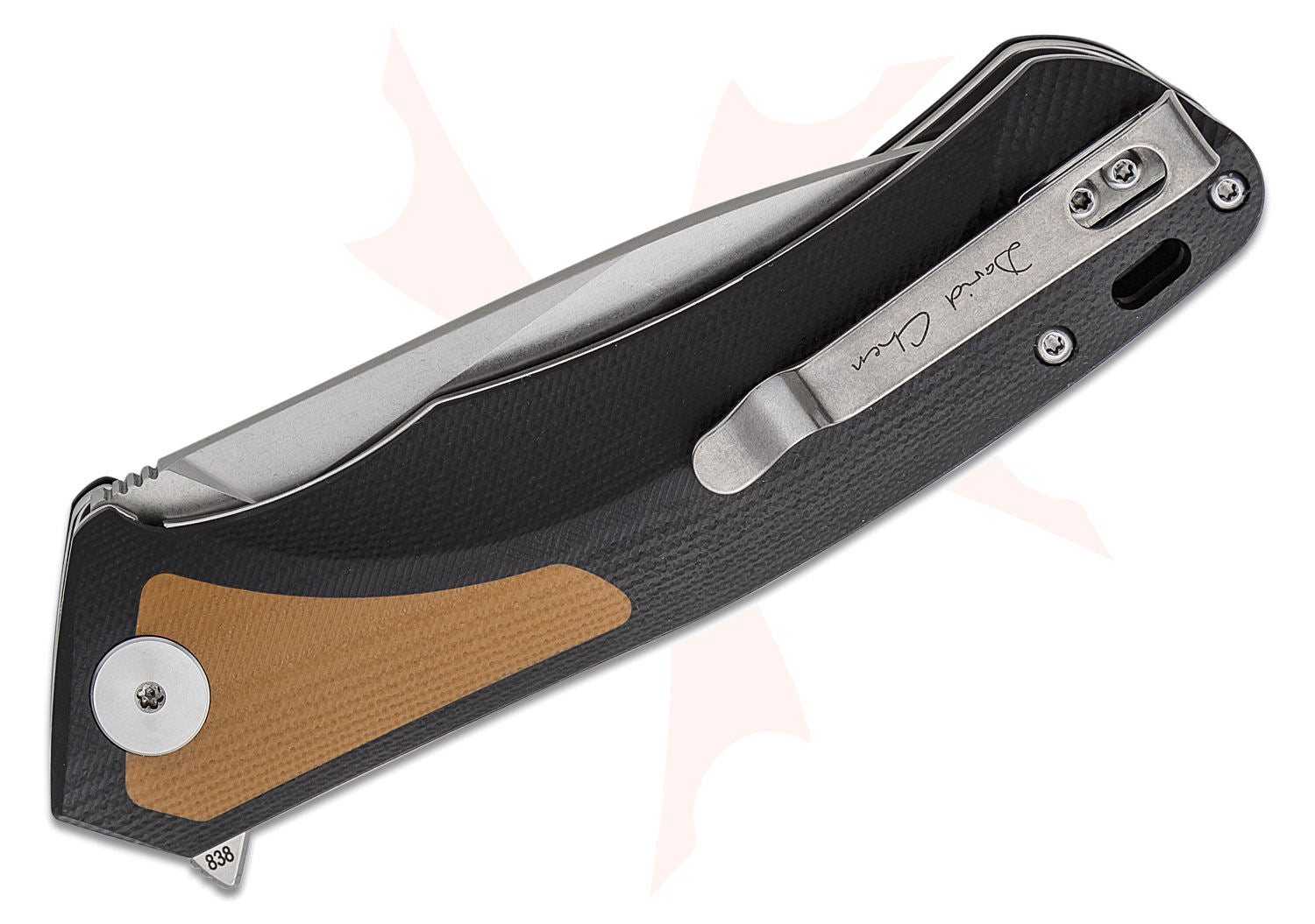PETRIFIED FISH PF838BRW - Pub Flipper Knife - Black & Brown G10